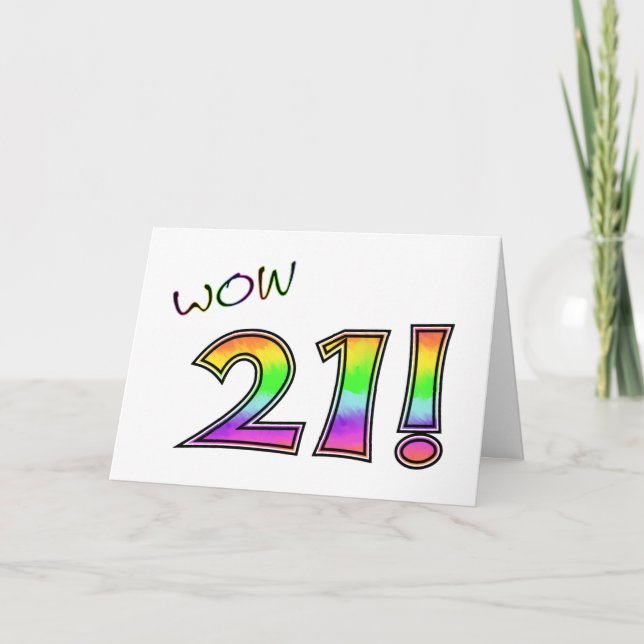 CARTE WOW 21E ANNIVERSAIRE (Devant)