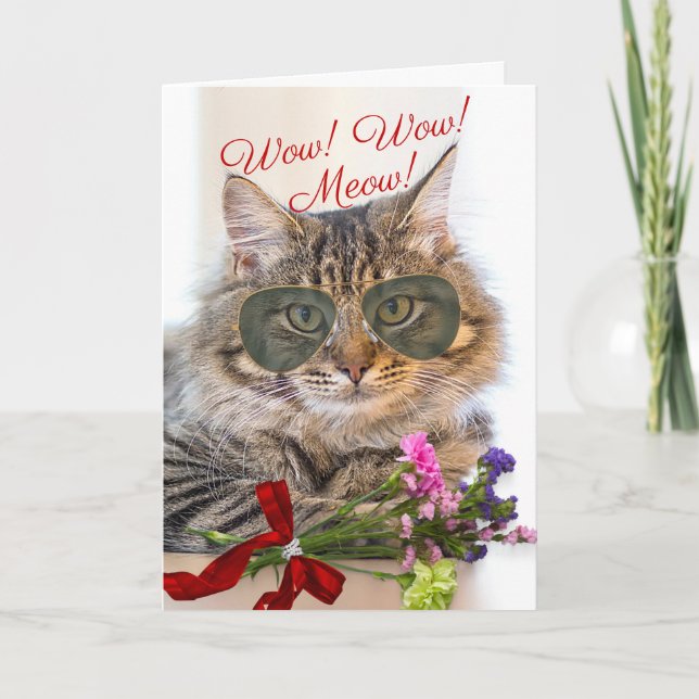 Carte Wow Meow La Saint Valentin pour le mari (Devant)