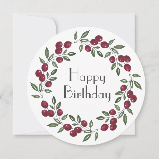 Carte Wreath Red Berries (Devant)