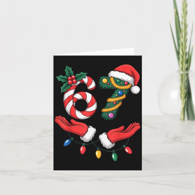 Carte Xmas 67 Hands Gesture Candy Canes Santa Holiday Ki (Devant)