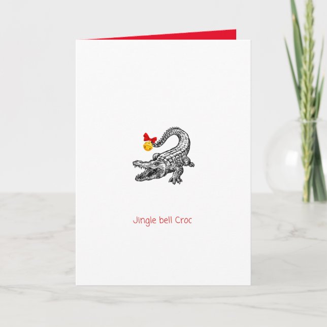Carte Xmas Crocodile Aussie (Devant)