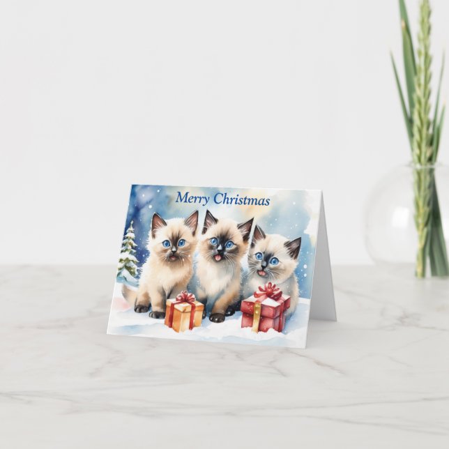 Carte Xmas Cute Kitten (Devant)