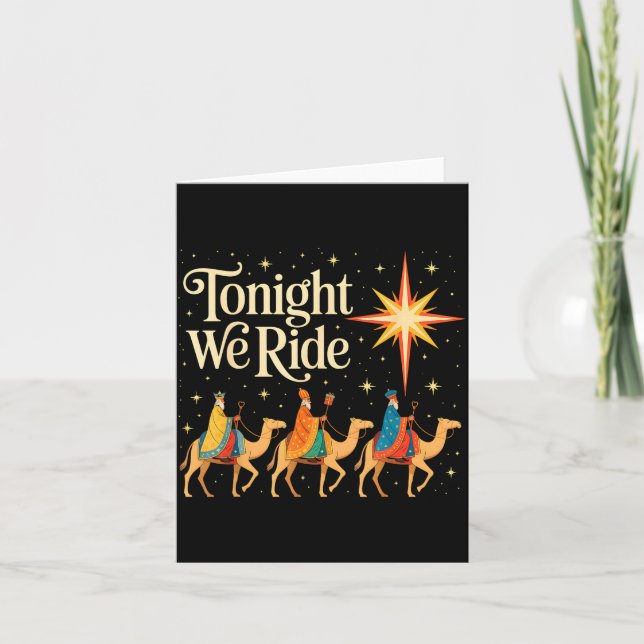 Carte Xmas Men Women Nativity Three Wise Men Tonight We  (Devant)