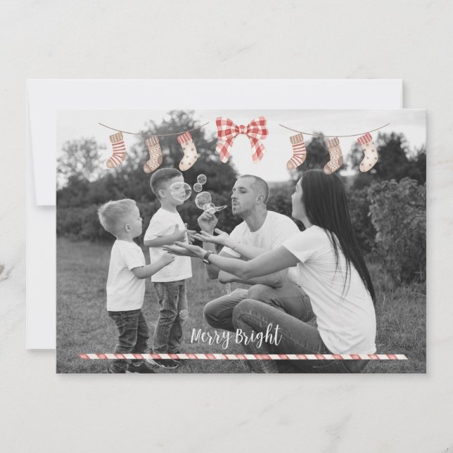 Carte Xmas personnalisée avec chaussettes (Devant)