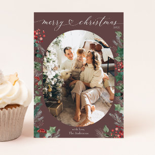 Carte Xmas photo unique en style chic