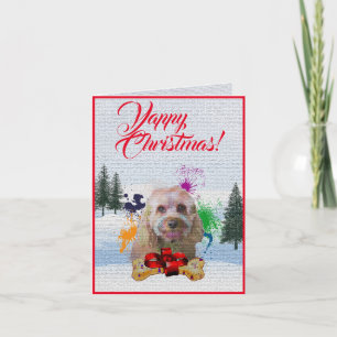 Carte Xmas Yappy pour Chien Cavapoo Personnalisabl