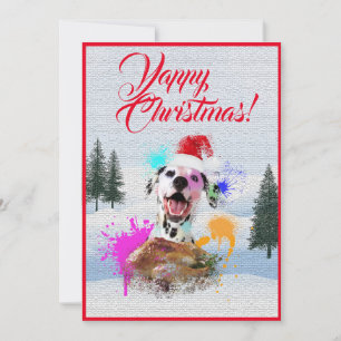 Carte Xmas Yappy pour Chien Dalmatien personnalisa