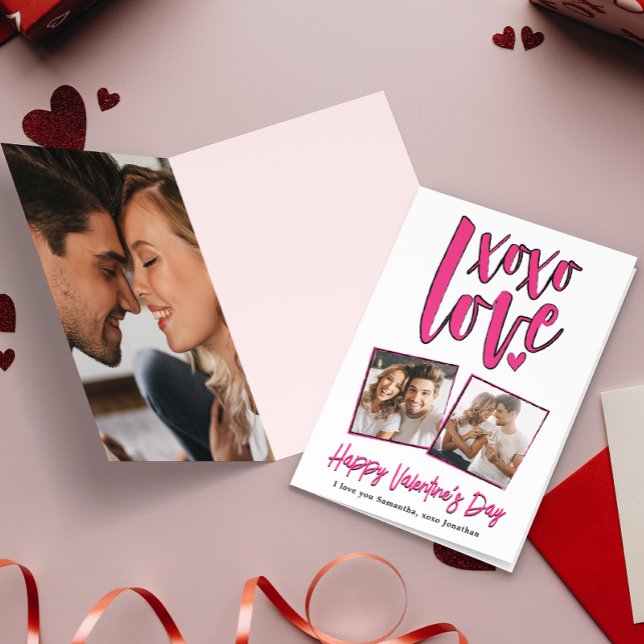 Carte XOXO LOVE Saint Valentin Photo (Créateur téléchargé)