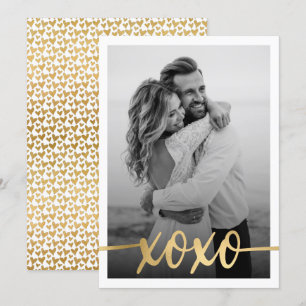 Carte XOXO or minimaliste Photo de la Saint Valentin