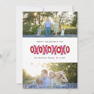 Carte XOXO pour la Saint-Valentin en famille à deu