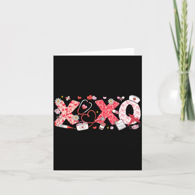Carte Xoxo Stethoscope Valentine Rn Pct Cna Nurse Nurse  (Devant)