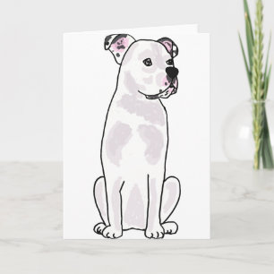 Carte XX- mignon Chien-taureau américain avec collier bo