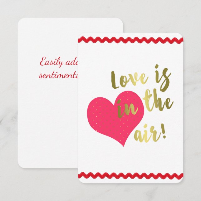 Carte Y'a de l'amour dans l'air ! Cute Valentine (Devant / Derrière)