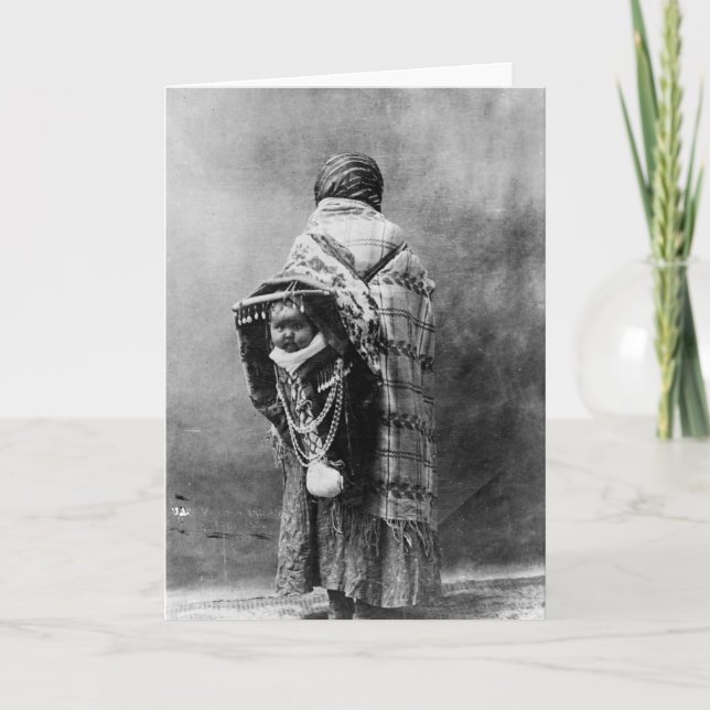 Carte Yakama Native American Mother and Child (Devant)
