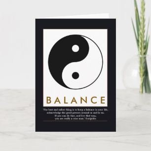 Carte yang de yin de yoga d'équilibre avec la citation