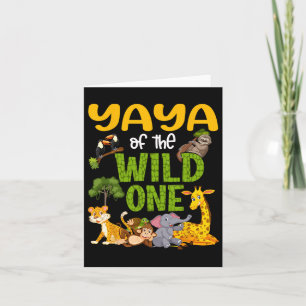 Carte Yaya Of The Wild One Zoo Anniversaire Safari Jungl