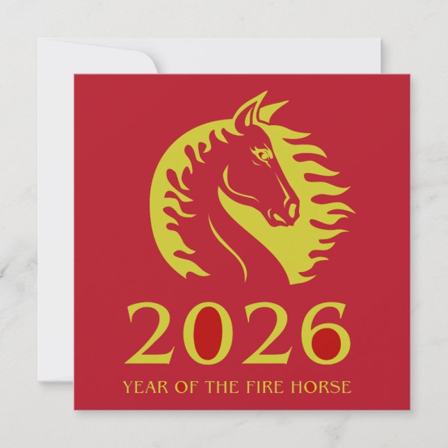 Carte Year of the Horse Flat Greeting Card (Devant)