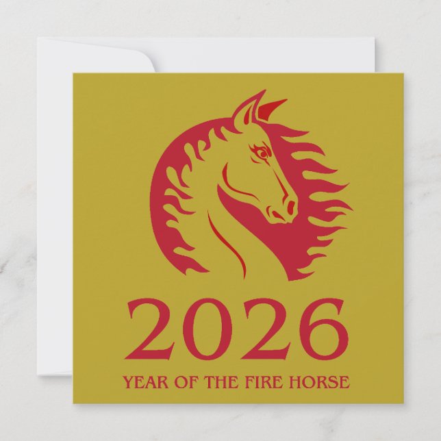 Carte Year of the Horse Flat Greeting Card (Devant)