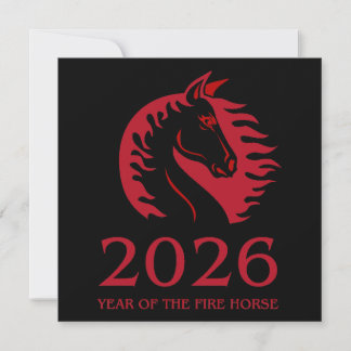 Carte Year of the Horse Flat Greeting Card