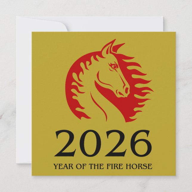 Carte Year of the Horse Flat Greeting Card (Devant)