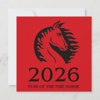 Carte Year of the Horse Flat Greeting Card