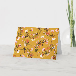 Carte Yellow background flowers