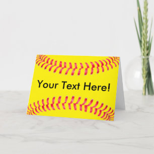 Carte Yellow Fastpitch Softball Custom Greeting Card