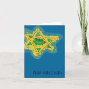 Carte Yellow Star Bar Mitzvah Card