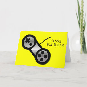 Carte Yellow Vidoe Gaming Birthday Card