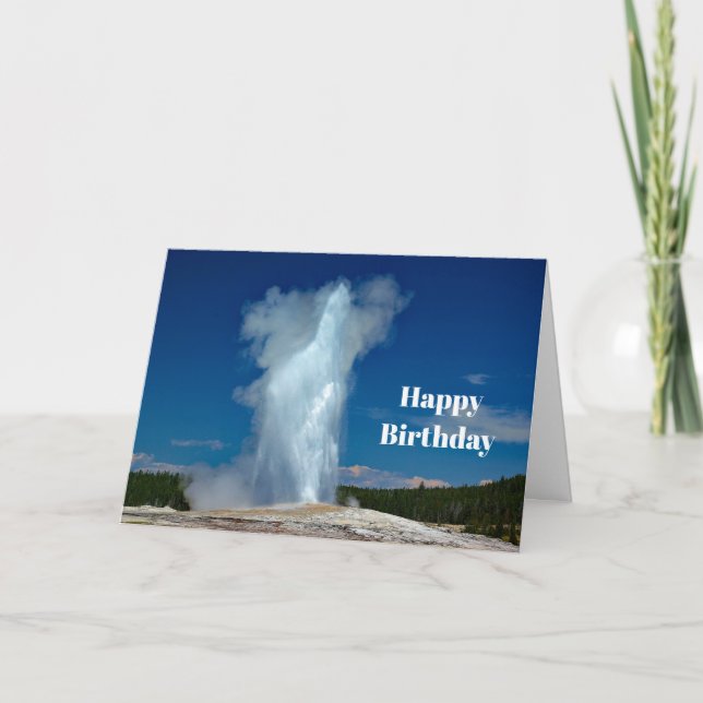 Carte Yellowstone Vieux Paysage Fidèle Photo Anniversair (Devant)