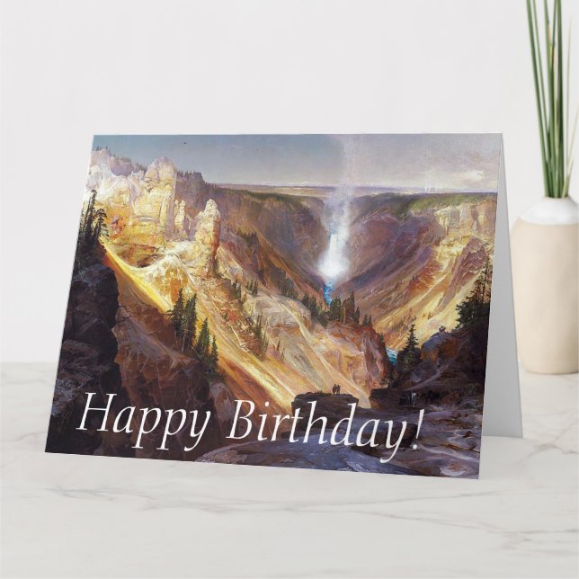 Carte Yellowstone Waterfall Canyon Big Birthday Card (Devant)