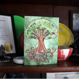 Carte Yggdrasil Arbre Norse Mythologie Aquarelle