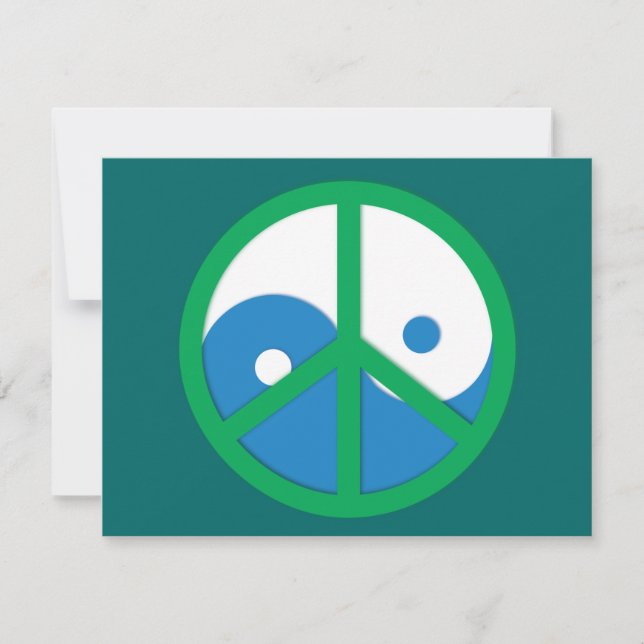 Carte Yin-Yang avec signe de paix (Devant)