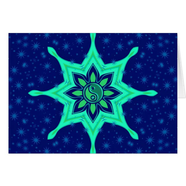 Carte Yin Yang Flower Stars (Devant horizontal)