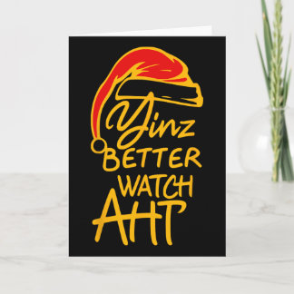 Carte Yinzer Christmas Pittsburgh Santa Yinz Better Watc