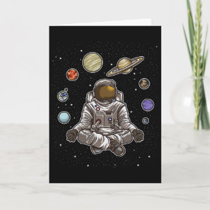 Carte Yoga Astronaute Médite Dans L'Espace Et Ressent La