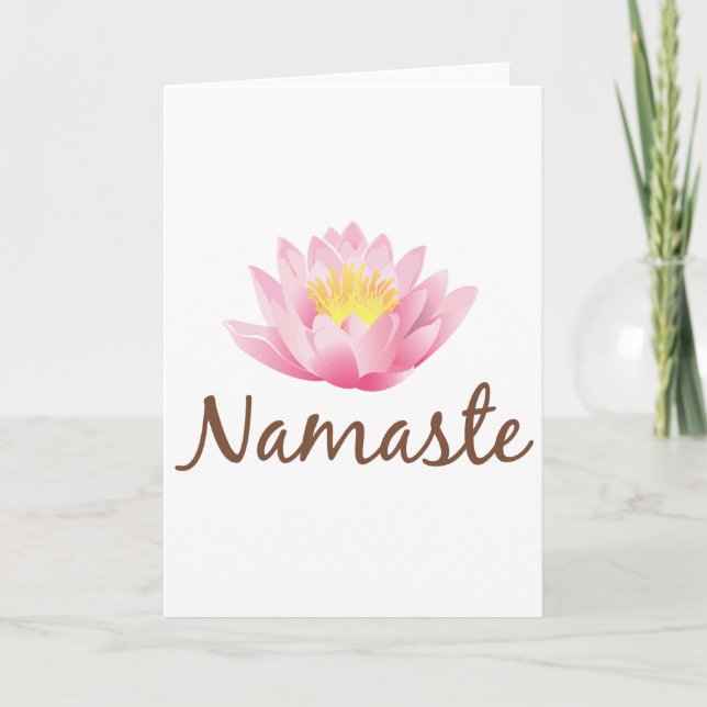 Carte Yoga de fleur de Namaste Lotus (Devant)