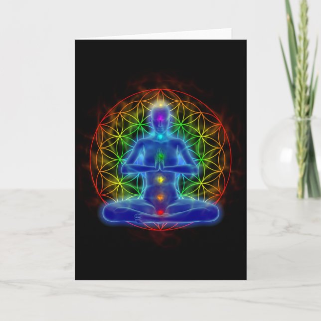 Carte Yoga et méditation - fleur de la vie (Devant)