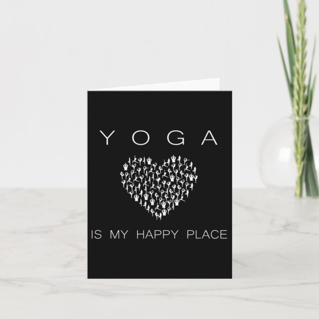 Carte Yoga Is My Happy Place Insrational Motivational  (Devant)