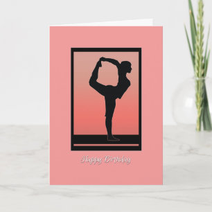 Carte Yoga silhouette et Sunset Birthday