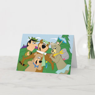 Carte Yogi Ours et amis encadrés photo de la forêt