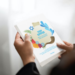 Carte Yom Kippour Circle Décoratif Salutation Graphique