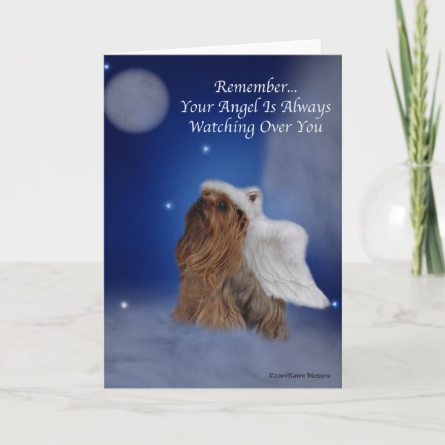 Carte Yorkie Angel Star (Devant)