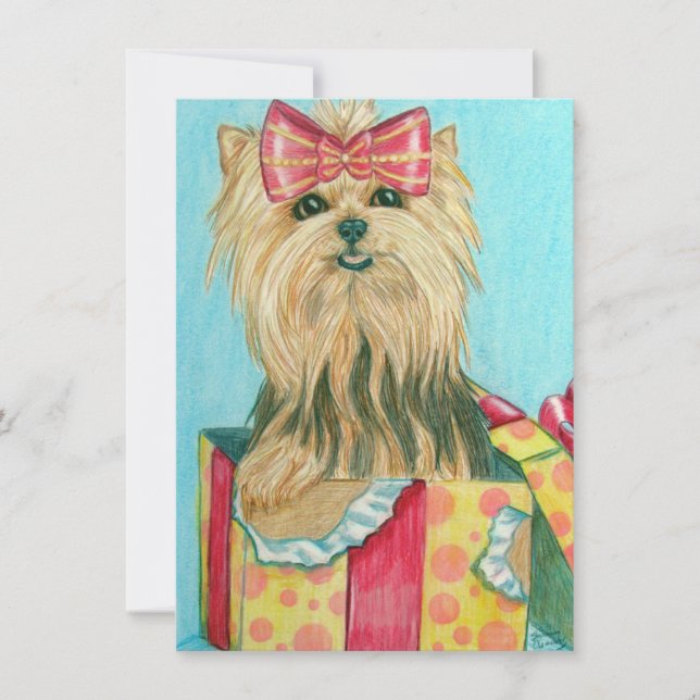 Carte Yorkie de Birthday (Devant)