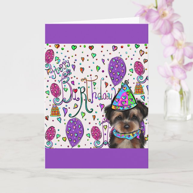 Carte Yorkie Poo (Orchidée)