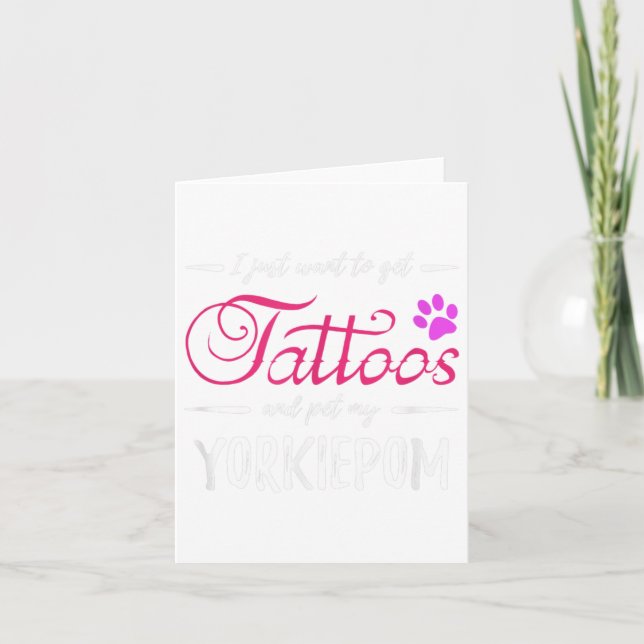 Carte Yorkiepom Amoureux des chiens Tattoo Funny Chien M (Devant)