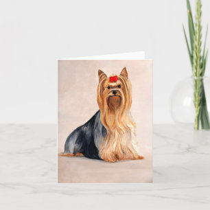 Carte Yorkshire Terrier Dog Art peinture à l'huile de ch
