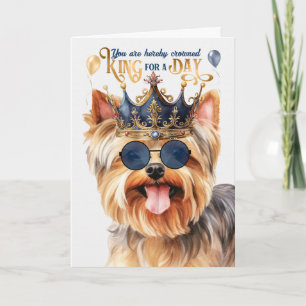 Carte Yorkshire Terrier King pour une journée d'annivers