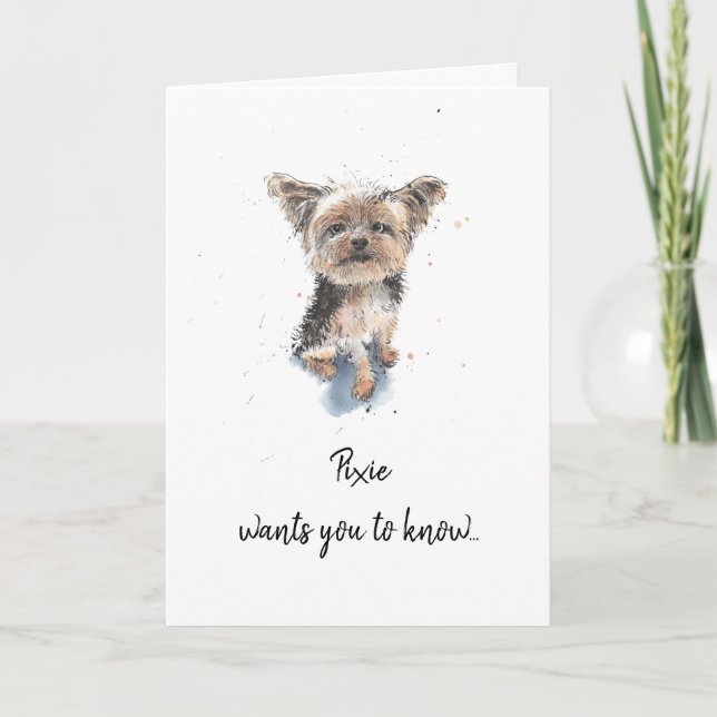 Carte Yorkshire Terrier, Yorkie customise la fête des mè (Devant)