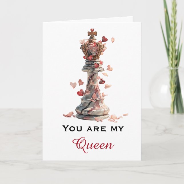 Carte You Are My Queen Chess Valentine's Day (Devant)